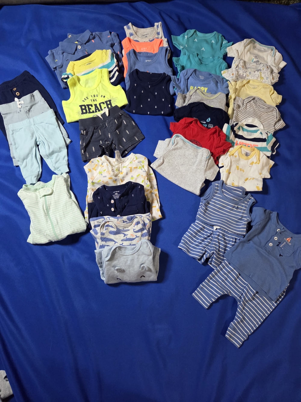 Mixed Baby One-Piece Bodysuit Bundle - Multi Color Assortment 33 Total Pieces